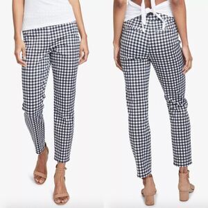 RACHEL Rachel Roy black white gingham slim straight stretchy high waisted pants